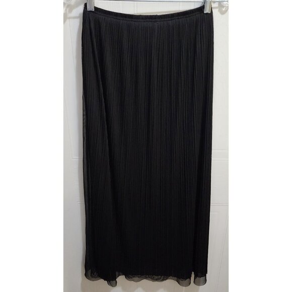 NEW Mystree Anthropologie Womens Sz S Mini Skirt Maxi Mesh Pleated Overlay Black - Picture 8 of 10